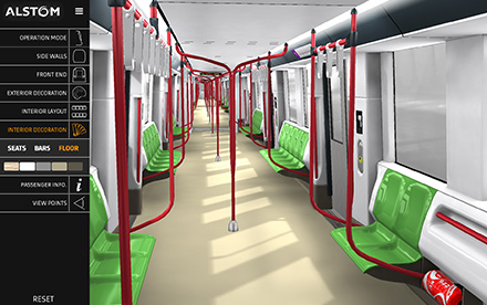 Développement d’un configurateur de métro permettant la personnalisation de l’intérieur et de l’extérieur du train